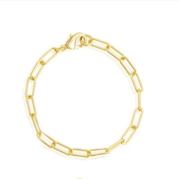 Heart Paper Clip Gold Bracelet Chain Set - Picture 4 of 4